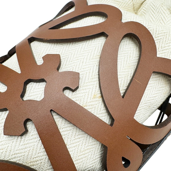 LOEWE Cutout Pocket Anagram Shoulder Bag in Canvas and Leather for Women - Picture 6 of 11